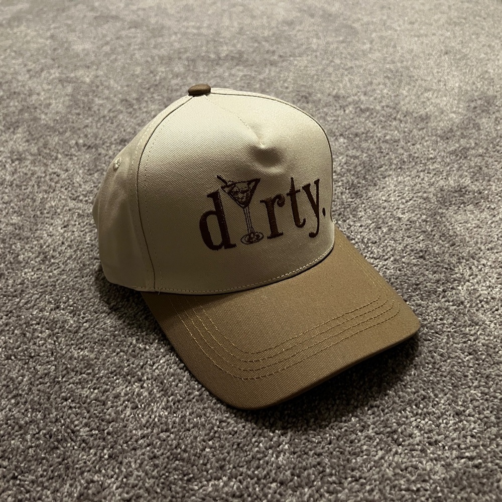 "dirty." Martini Embroidered Two-Tone Baseball Cap - Beige & Brown